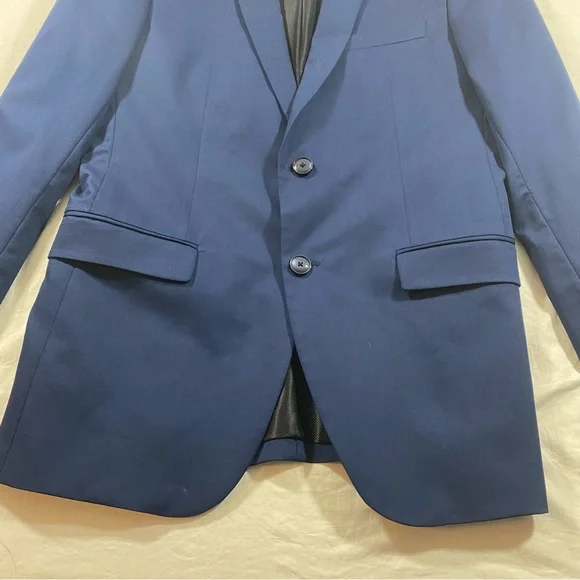 Zara man blazer Men’s 38 blue suit jacket Wool comfort - Picture 14 of 15